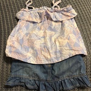 New top and skirt for toddler girl